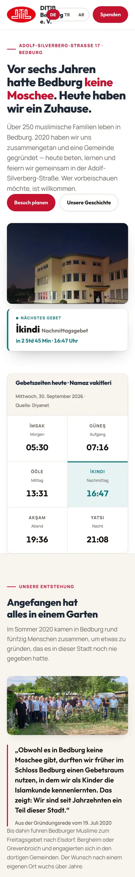 ditib-bedburg.de auf dem Handy